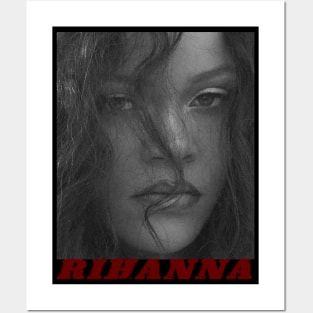 RIHANNA BLACK WHITE Posters and Art